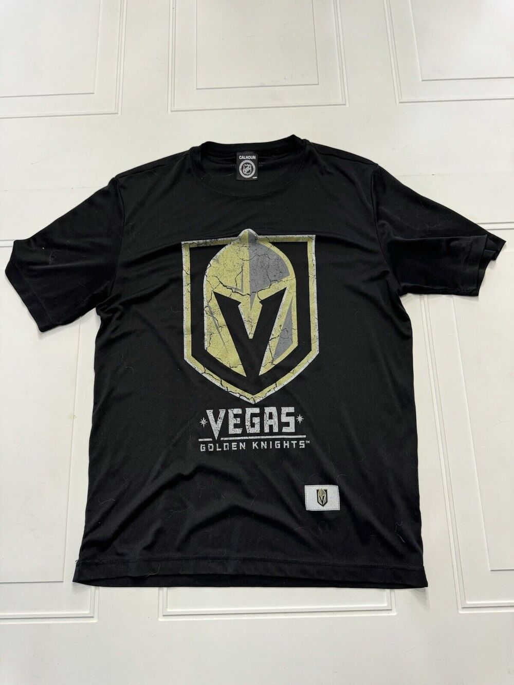 Las Vegas Golden Knights T Shirt Mens Medium Black Calhoun Short Sleeve NHL Tee